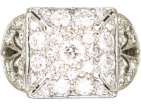 Early 20th Century Platinum & Diamond Ring with Maltese Cross Motif