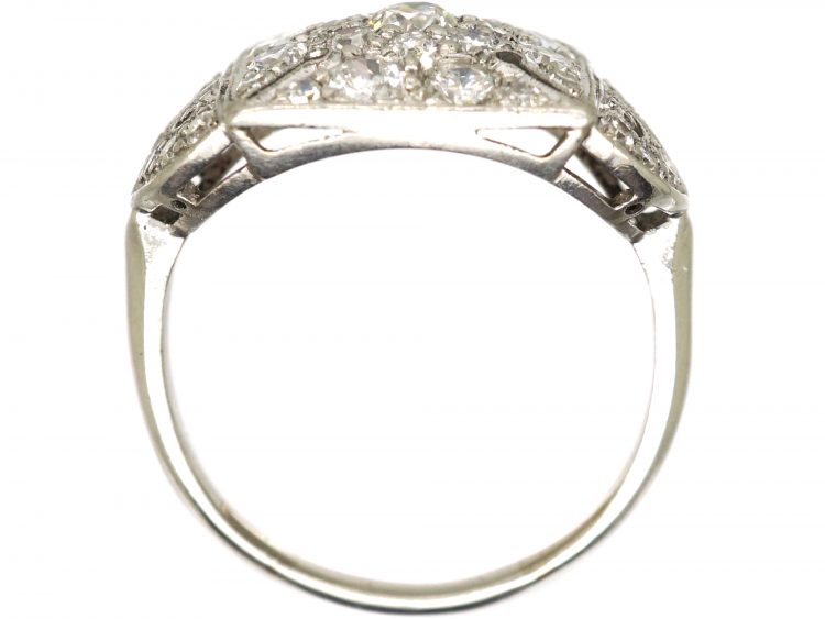 Early 20th Century Platinum & Diamond Ring with Maltese Cross Motif