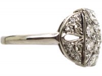 Early 20th Century Platinum & Diamond Ring with Maltese Cross Motif