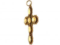 Georgian Two Colour Gold Cross set with Topaz