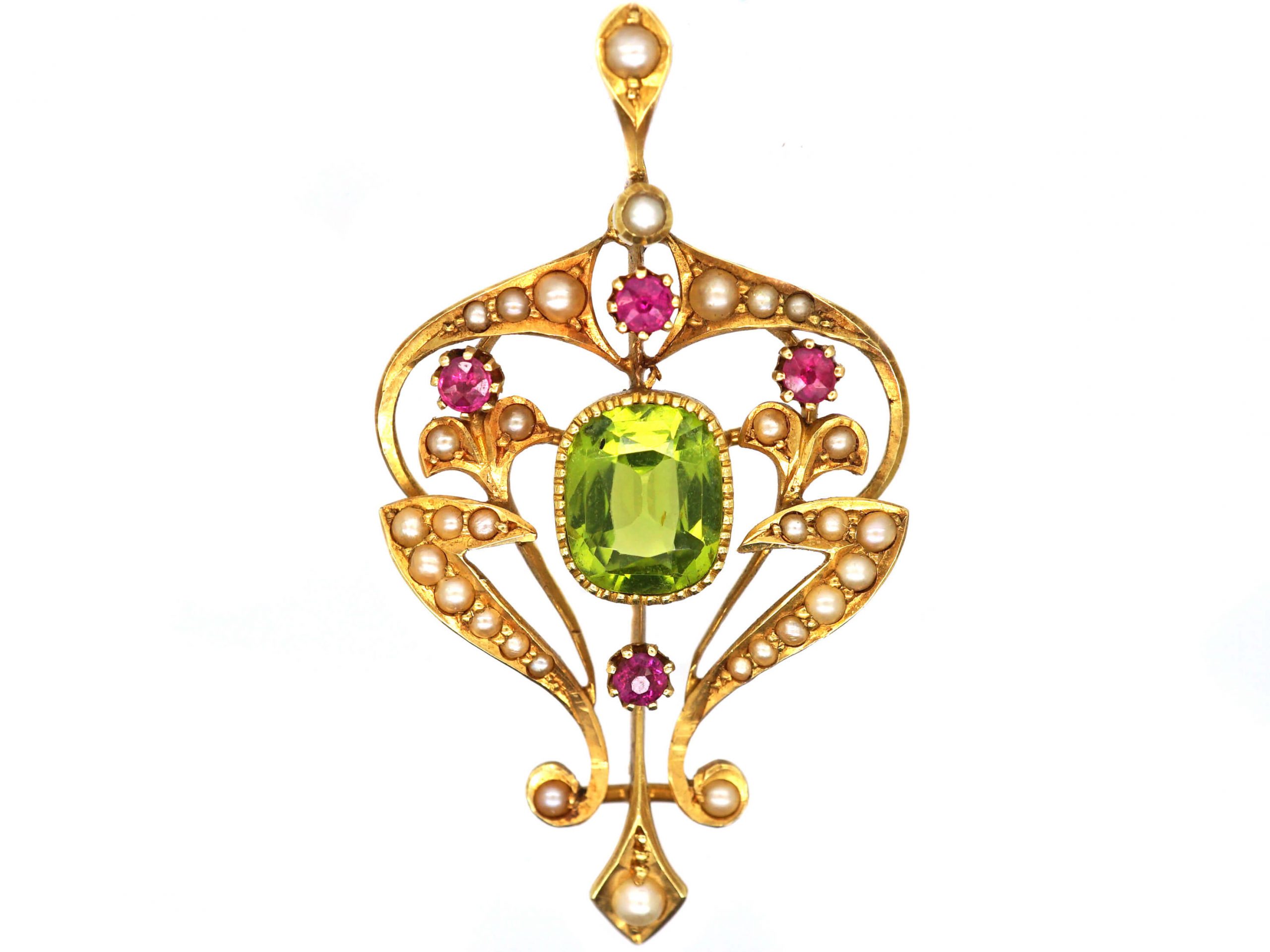 Edwardian 15ct Gold Suffragette Pendant () | The Antique Jewellery Company