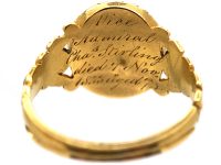 Late Georgian 18ct Gold Mourning Ring for Vice Admiral Charles Stirling