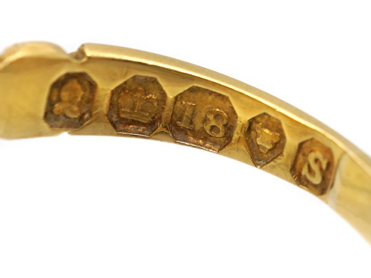 Late Georgian 18ct Gold Mourning Ring for Vice Admiral Charles Stirling