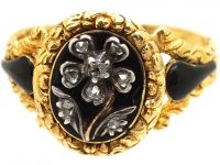 Late Georgian 18ct Gold Mourning Ring for Vice Admiral Charles Stirling
