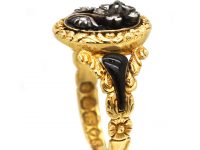 Late Georgian 18ct Gold Mourning Ring for Vice Admiral Charles Stirling