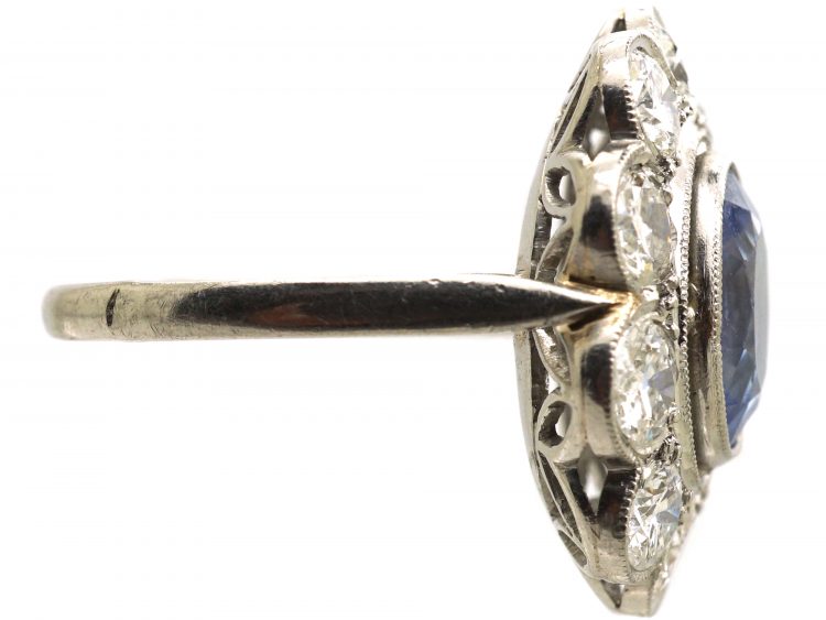 Dark blue lab sapphire engagement ring set, big pear gemstone bridal ring  set / Patricia | Eden Garden Jewelry™