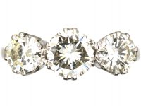 Early 20th Century, Platinum Three Stone Diamond Ring