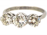 Early 20th Century, Platinum Three Stone Diamond Ring