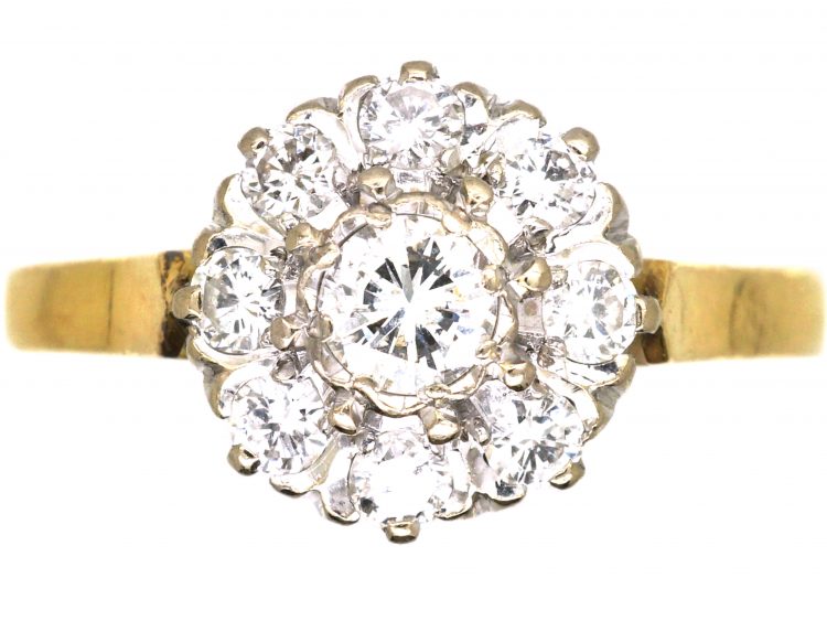 18ct Gold & Diamond Daisy Cluster Ring