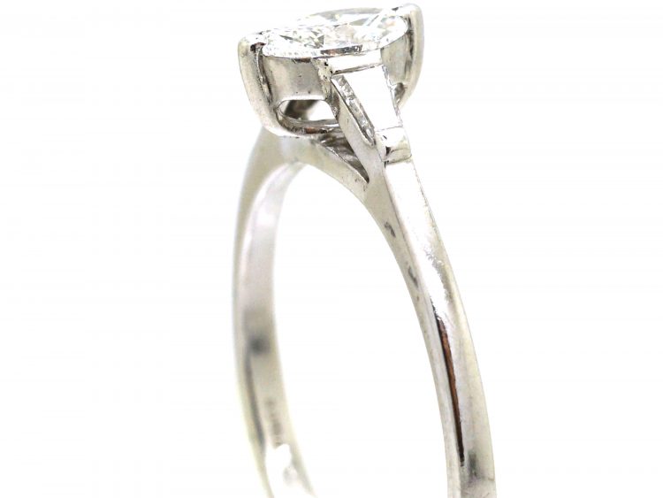 Platinum Ring set with a Marquise Diamond