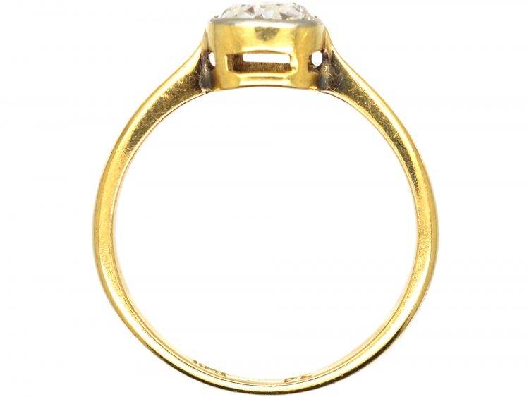 Edwardian 18ct Gold & Platinum, Diamond Solitaire Ring