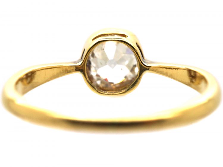 Edwardian 18ct Gold & Platinum, Diamond Solitaire Ring