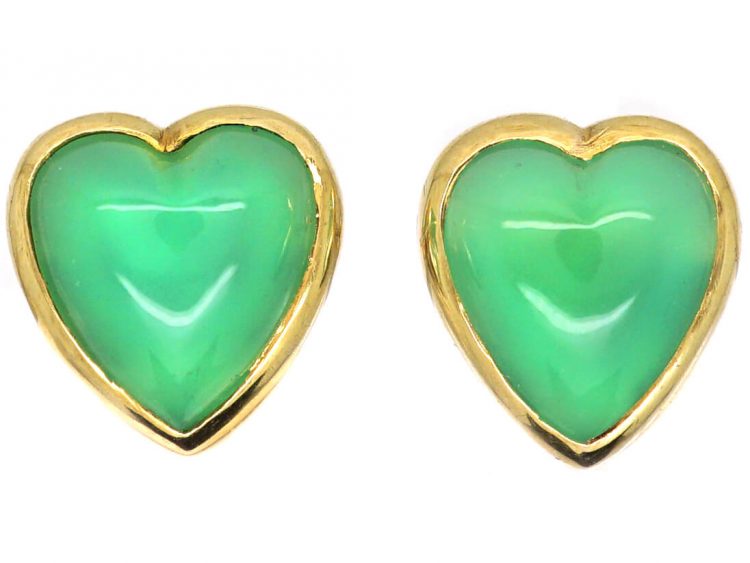 Buy Emerald Heart Cabochon Chunky Studs Earrings Gold Natural Emerald Heart  Vintage Studs Earrings Gold Emerald Cut Emerald Earrings Studs Online in  India - Etsy