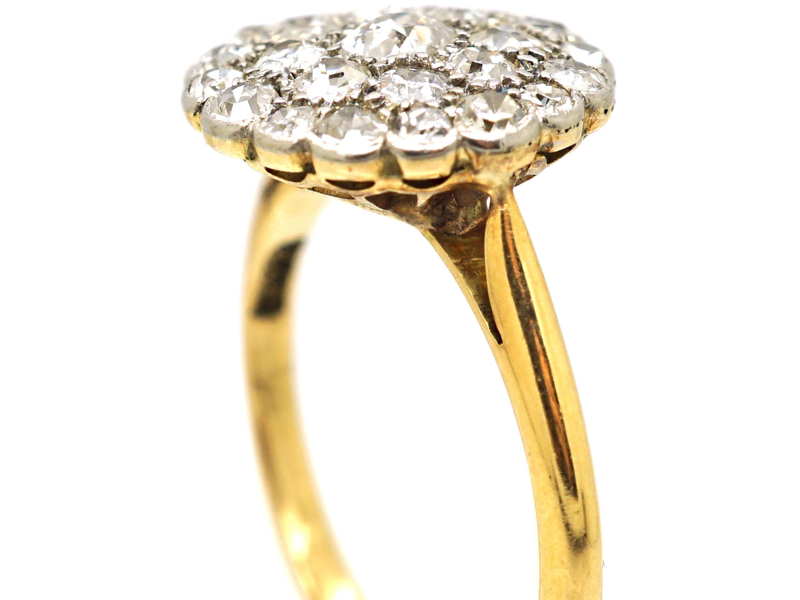 Edwardian 18ct Gold & Platinum Diamond Cluster Ring (139W) | The ...