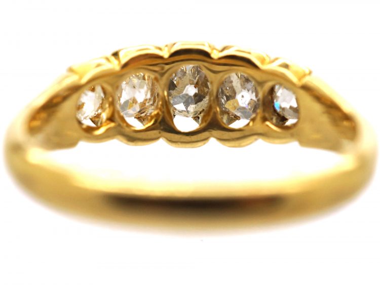 Victorian 18ct Gold, Five Stone Old Cushion Cut Diamond Ring