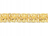 Art Nouveau 18ct Gold Bracelet with Leaf Motifs