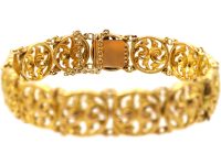 Art Nouveau 18ct Gold Bracelet with Leaf Motifs