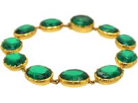 Georgian 18ct Gold & Green Paste Riviere that Converts to Two Bracelets