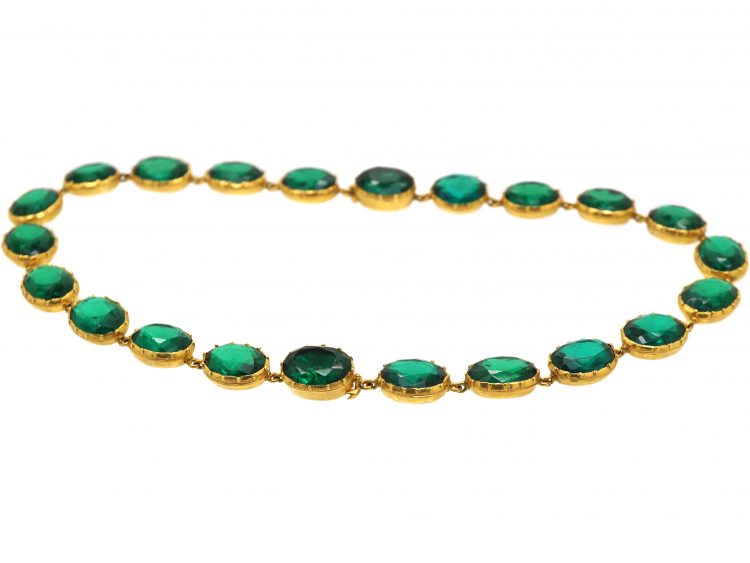 Georgian 18ct Gold & Green Paste Riviere that Converts to Two Bracelets