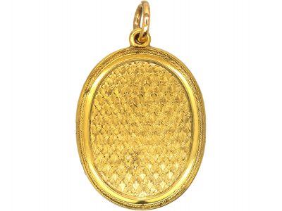 Victorian 15ct Gold Oval Locket with Engraving on Both Sides