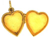 Indian 19th Century Heart Shaped Locket with Enamel Motifs