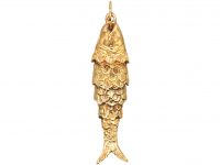 Mid 20th Century 9ct Gold Articulated Fish Pendant