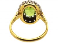 18ct Gold Cluster Ring set with a Peridot Surrounded by Diamonds