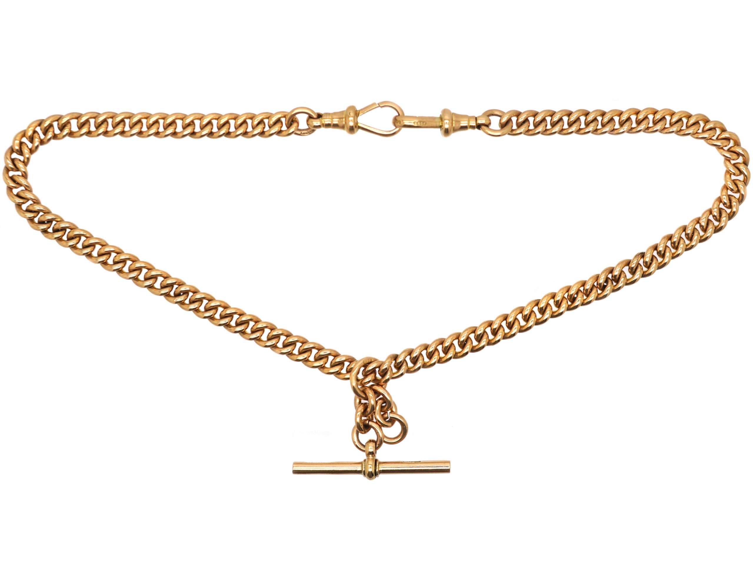 18ct fancy link Albert chain necklace – Wave Antiques