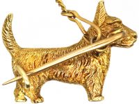 Edwardian 15ct Gold Scottie Dog Brooch in Original Case