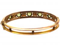 Edwardian 9ct Gold Bangle set with Peridots & Diamonds