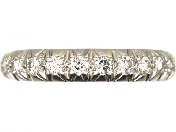 Art Deco French Platinum Eternity Ring set with Diamonds