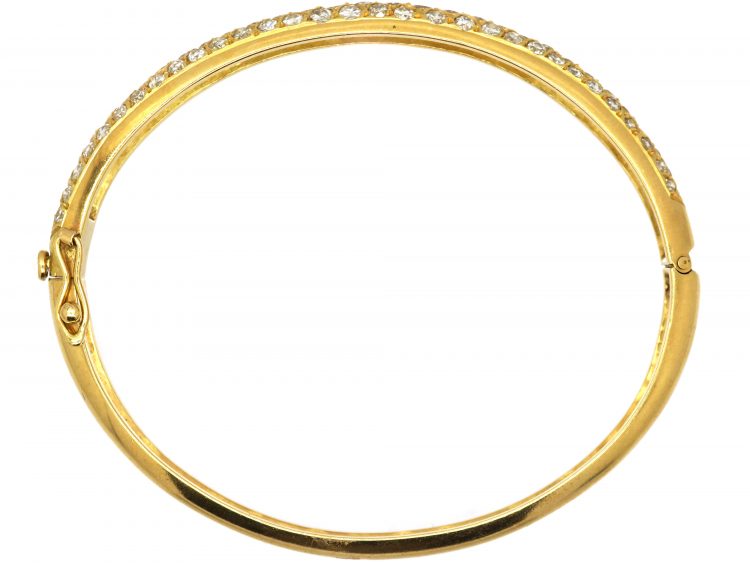 French 18ct Gold & Diamond Bangle