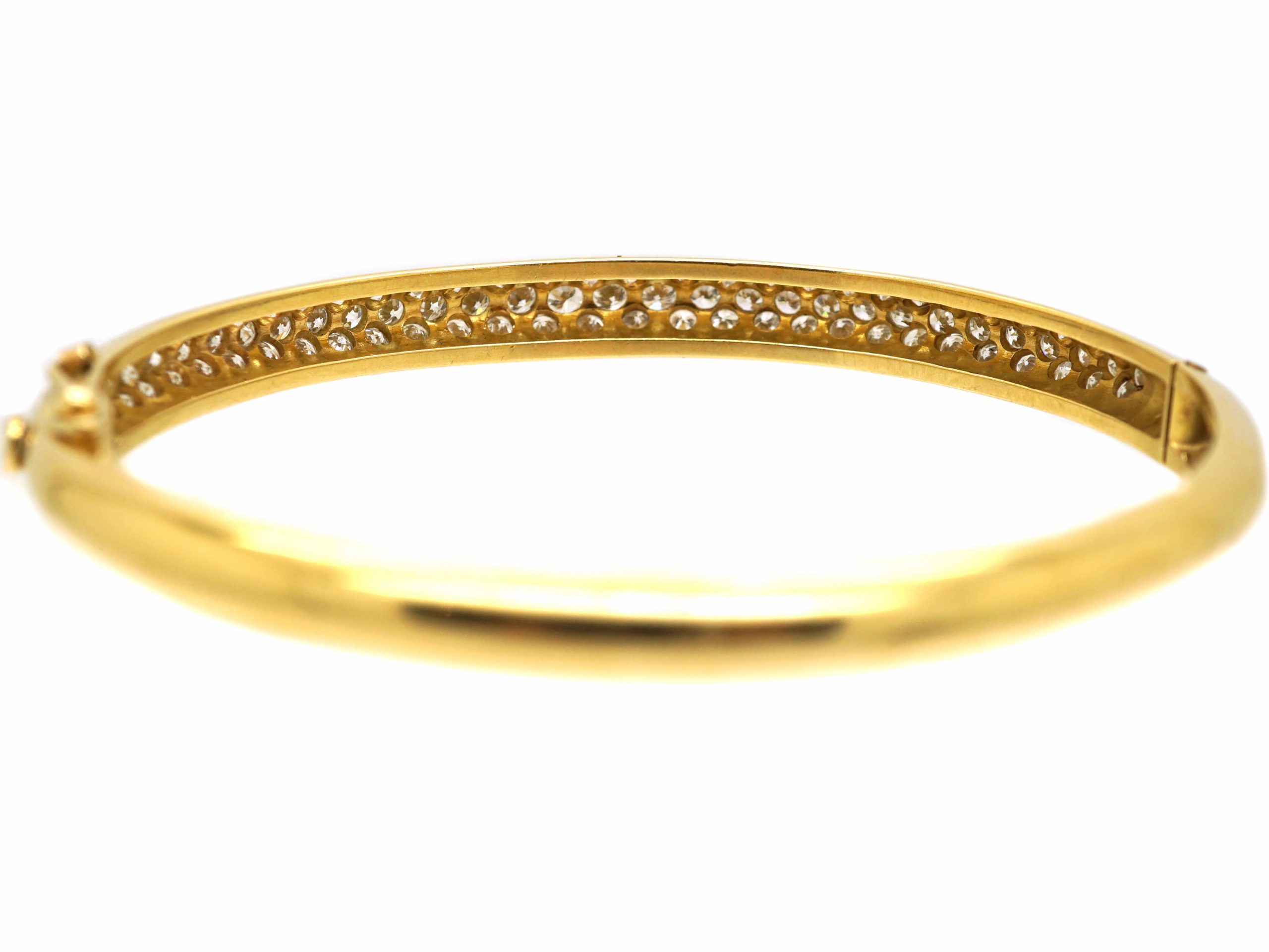 French 18ct Gold & Diamond Bangle (120W) | The Antique Jewellery Company