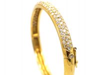 French 18ct Gold & Diamond Bangle