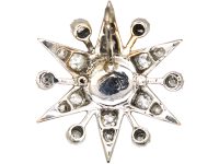 Edwardian 18ct White Gold, Diamond & Natural Split Pearl Star Pendant