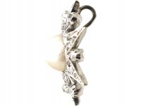 Edwardian 18ct White Gold, Diamond & Natural Split Pearl Star Pendant