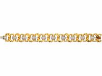 Modernist 18ct Gold Articulated Bracelet set with Ten Diamond Sections