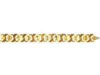 Modernist 18ct Gold Articulated Bracelet set with Ten Diamond Sections