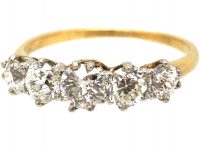 Edwardian 18ct Gold & Diamond Five Stone Ring
