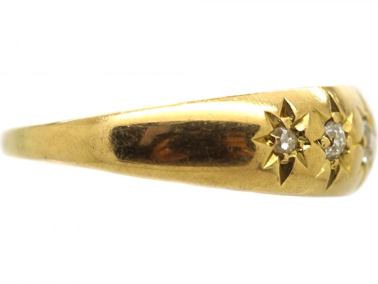 Edwardian 18ct Gold Five Stone Diamond Gypsy Ring