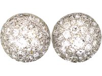 Art Deco Platinum & Diamond Pave Set Earrings