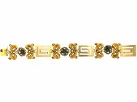 William 1V 15ct Gold Bracelet with Turquoise Set Forget me Nots