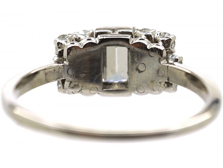 Art Deco Platinum, Geometric Ring set with Diamonds