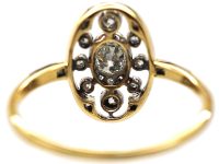Early 20th Century 18ct Gold & Platinum, Oval Cluster Ring set with Diamonds