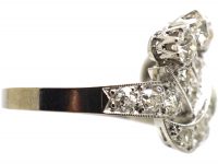 Retro 18ct White Gold & Platinum, Diamond Tassel Ring