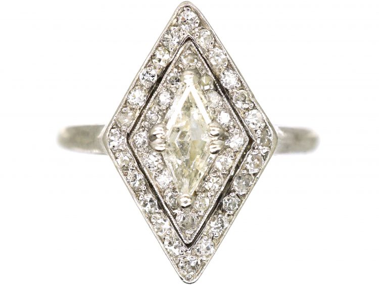 Art Deco Platinum & Diamond Marquise Ring