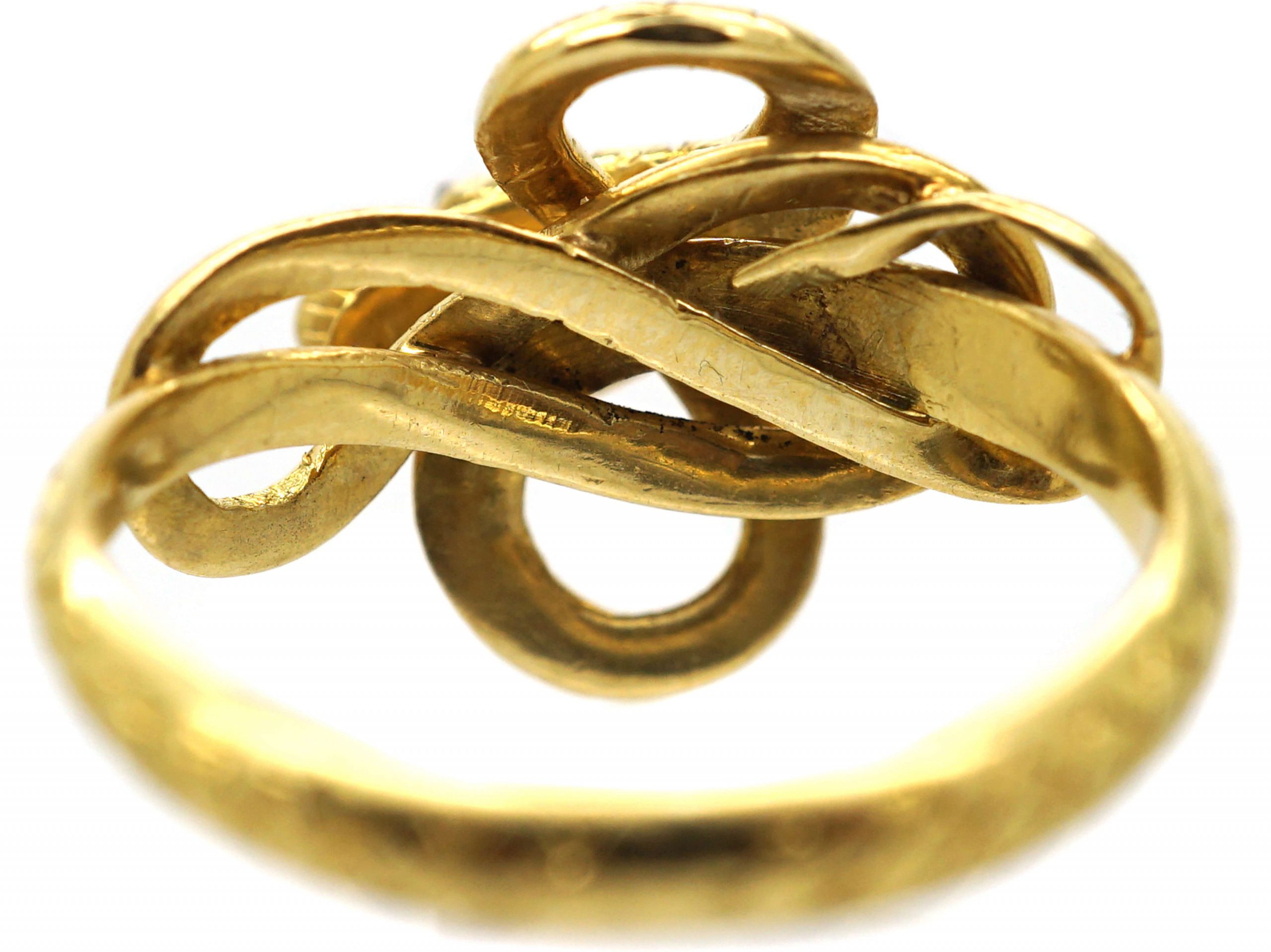 Victorian 18ct Gold Coily Snake Ring set with Diamonds (232W) | The ...