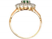 Edwardian 9ct Gold, Diamond & Green Garnet Cluster Ring