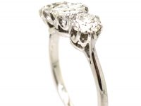 Mid 20th Century Platinum, Three Stone Diamond Ring