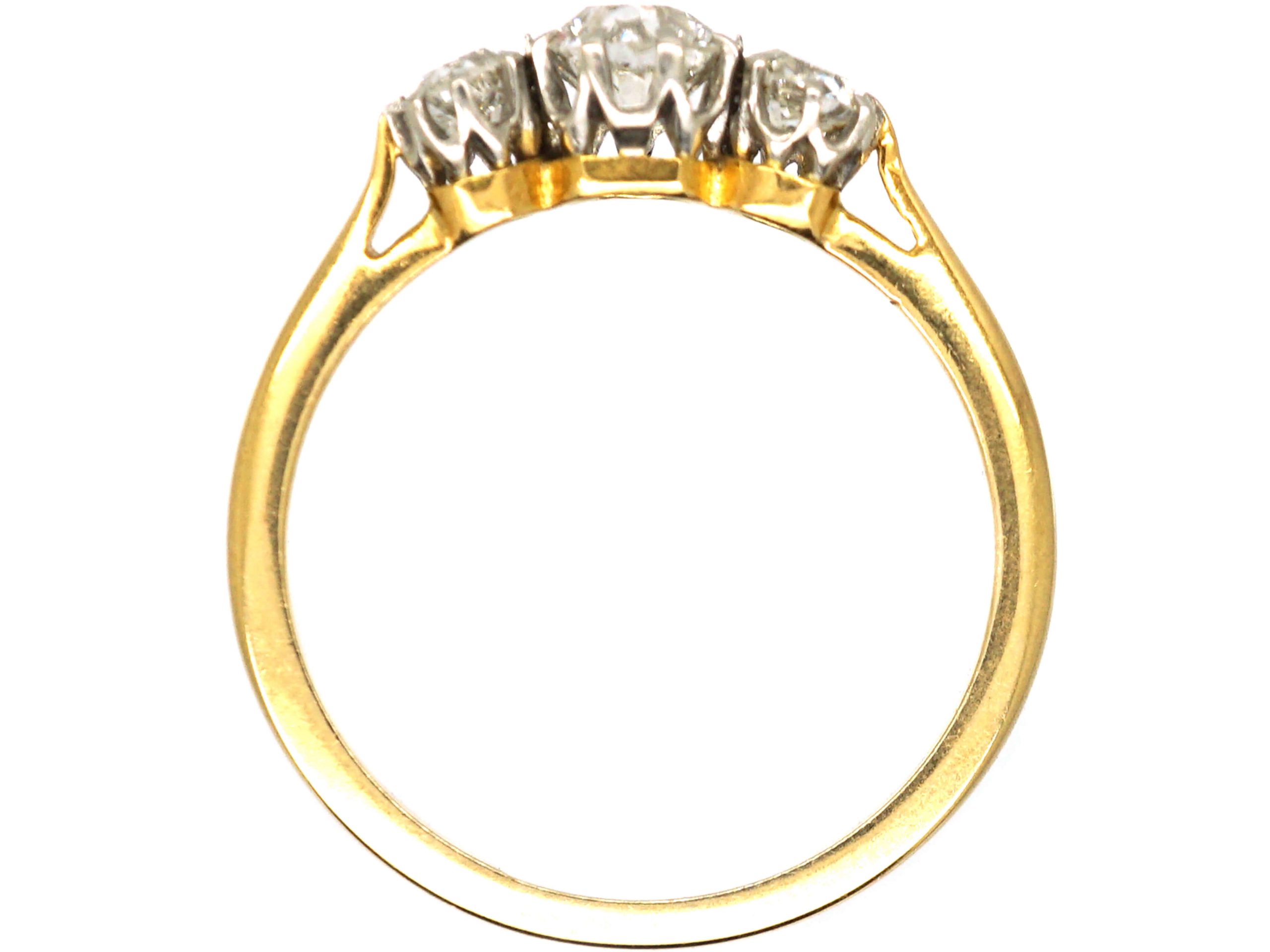 Edwardian 18ct Gold & Platinum, Three Stone Diamond Ring (879U) | The ...